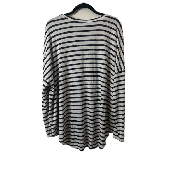Old Navy Top Womens Size XXL Navy Blue Striped Long Sleeve Pocket Tunic - Picture 10 of 10